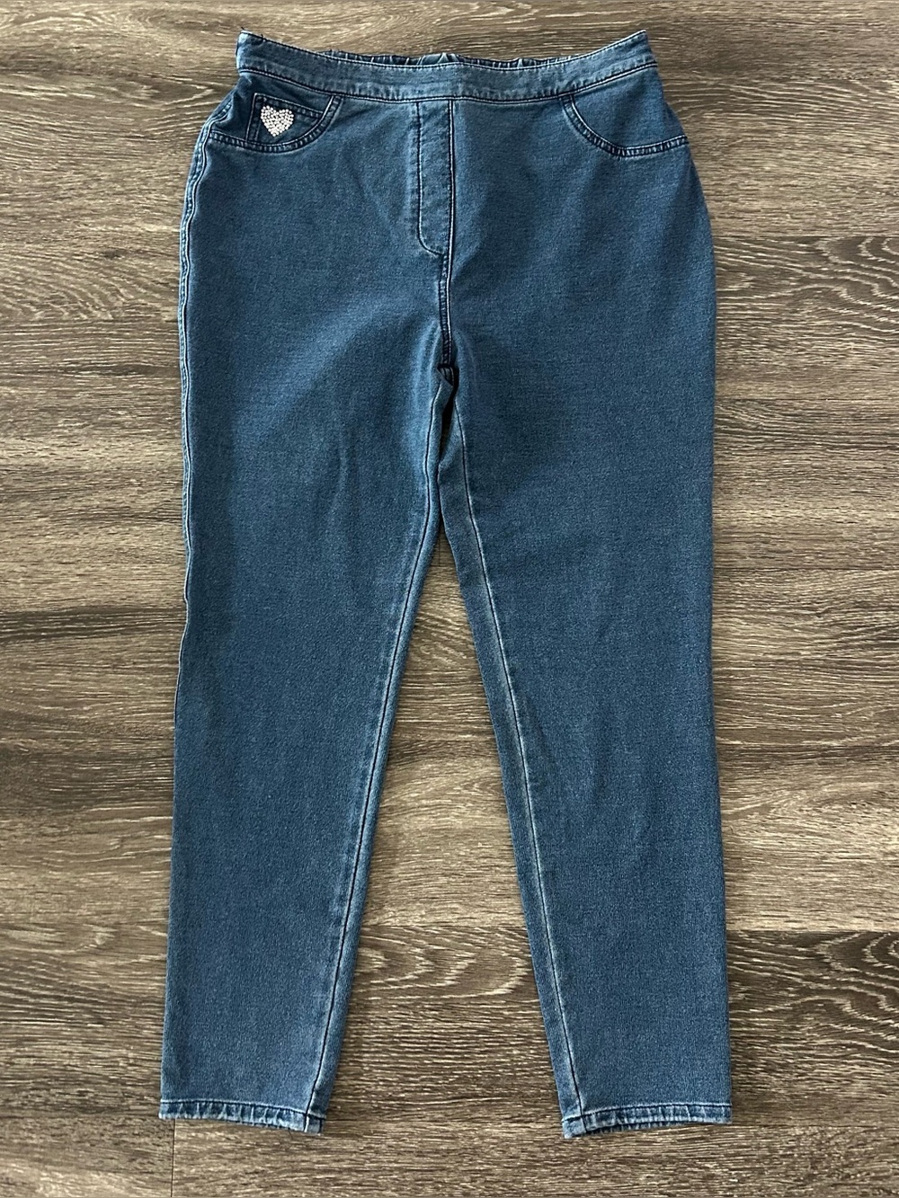Dream Jeannes by Quacker Factory Stretch Pull On Jeans Blue Pants Women's Size M
